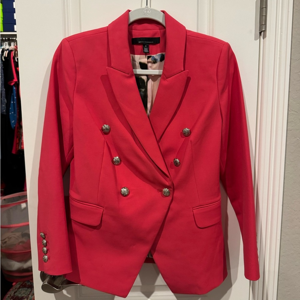 White House Black Market Double-Breasted Pink Blazer
